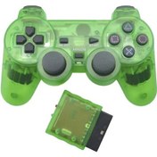 Resim Yeşil-şeffaf Renkli Oyun Denetleyicisi Sony Ps2 Kablosuz Gamepad Playstation 2 İçin 2.4 Ghz Titreşim Kontrolü Gamepad 