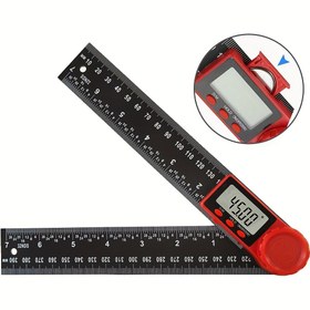 Resim Dijital Açı Bulucu Protractor | 2'si 1 Arada Açı Bulucu Cetveli | LCD Ekranlı Ahşap İşleme/Köprüçü İçin ABS Açı Ölçüm Aracı 