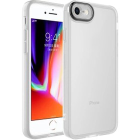 Resim Fibaks Apple Iphone 8 Uyumlu Kılıf Kamera Lens Çerçeve Korumalı Esnek Renkli Transparan Silikon Kapak 