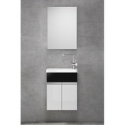 Resim Alfa Banyo Miniço-SB-Ebeveyn 45 cm x 28 cm Ayna Dolaplı Lüx Lavabolu Banyo Dolabı 