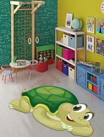 Resim ALAADDİN CARPET Makinede Yıkanabilir Kaymaz Taban Leke Tutmaz Bebek Çocuk Odası Halısı Çocuk Oyun Halısı - 60 x 100 