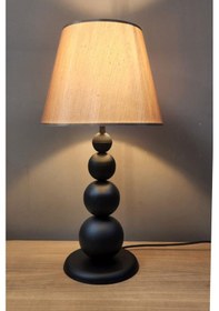 Resim Misu Siyah Ayaklı Abajur Masa Lambası Parlak Kahve Şapka Salon Yatak Odası Abajur Siyah 