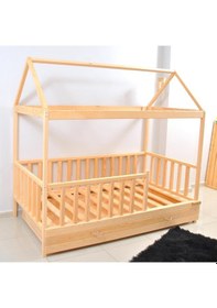 Resim Markaawm Markaawm Montessori Çocuk Yatak Yavrulu Çekmeceli 90X190 Karyola Akçaağaç 