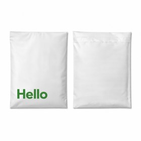 Resim Hello Baskılı Kargo Poşeti - Beyaz / 34x45+5 / 500 