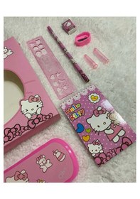 Resim Sanrio Kuromi Hello Kitty 8 Parça Kırtasiye Seti Okul Seti Hello 