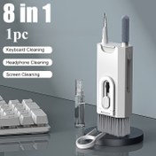 Resim 1 adet 8'li Temizlik Fırçası - Bilgisayar Klavyeleri, Kulaklıklar ve Ekranlar için - Klavye Tuşlarını Çıkarıcı, Toz Fırçası ve Mikrofiber Bez - Tabletler ve Telefonlar için İdeal - Elektrik Gerektirmez, Temizlik Aracı | Modern Temizlik Aracı | Dayanıklı Temizlik Aracı 