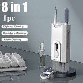 Resim 1 adet 8'li Temizlik Fırçası - Bilgisayar Klavyeleri, Kulaklıklar ve Ekranlar için - Klavye Tuşlarını Çıkarıcı, Toz Fırçası ve Mikrofiber Bez - Tabletler ve Telefonlar için İdeal - Elektrik Gerektirmez, Temizlik Aracı | Modern Temizlik Aracı | Dayanıklı Temizlik Aracı 