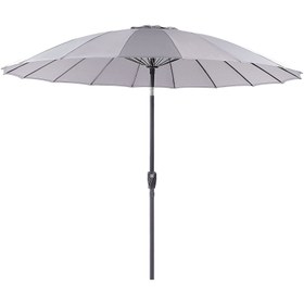 Resim BAIA 255 cm Yuvarlak Bahçe Şemsiyesi, Açılı Ayarlanabilir, UPF 30+, Alüminyum Gövde - Gri 
