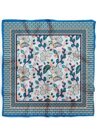 Resim Mavi Desenli Pamuk Bandana Çok Renkli 