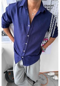 Resim Açık Lacivert Basic Relaxed Gömlek Açık Lacivert 