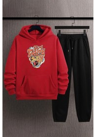 Resim Girl Gang Baskılı Eşofman Takımı Kırmızı 