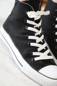 Resim Moda Pie Converse Düz Taban Uzun Kadın Spor Ayakkabı Siyah 