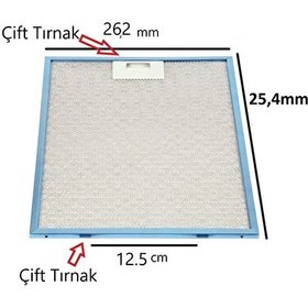 Resim Vestel ADX-6002 Inox Davlumbaz Alüminyum Yağ Filtresi 26,2 mm x 25,4 mm 