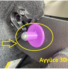 Resim Ayyüce 3d, Ford Fiesta 07-21 Bagaj Pandizot Ayak Pimleri, 2 Adet, Siyah - 