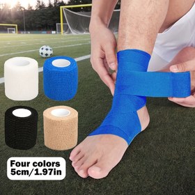 Resim 1 adet Spor Bandı, 5cm/1.97in, Dokuma Olmayan Malzeme, Evrensel Uyum, Ayak Desteği, Çok Renkli Seçenekler (Beyaz, Siyah, Mavi) 
