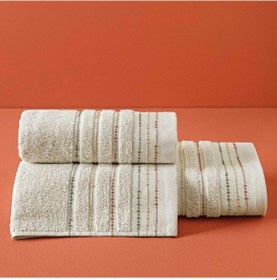 Resim Taç Butik Brüj Pamuk Banyo Havlusu Kum 70x140 000000001500223905 Kum 