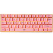 Resim Yunboo 61 Tuşlu Kablosuz Rgb Aydınlatmalı Bluetooth 5.0 Klavye - Pembe Renkli Taşınabilir Tasarım 