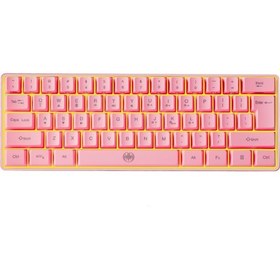 Resim Yunboo 61 Tuşlu Kablosuz Rgb Aydınlatmalı Bluetooth 5.0 Klavye - Pembe Renkli Taşınabilir Tasarım 