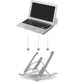 Resim Ayarlanabilir Plastik Dizüstü Destek Tabanı Katlanabilir Taşınabilir Laptop Sehpası Yükseltici 