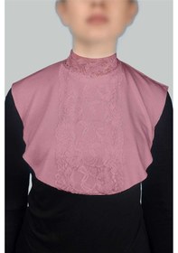 Resim Altobeh Kadın Penye Tesettür Daire Yakalı Dantelli Boyunluk - Koyu Pembe 