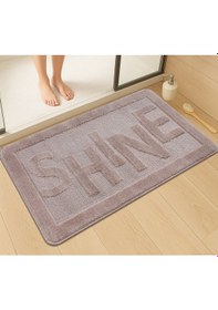 Resim Doğal Kaymaz Taban Banyo Paspas Uzun Ömürlü Yumuşak Dokulu Su Emici Yıkanabilir Shine 60x100 Vizon 