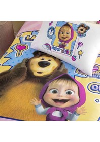 Resim Taç Lisanslı Masha & The Bear Super Cute Pamuk Tek Kişilik Nevresim Takımı 000000001000047039 