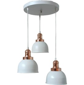 Resim Rys Retro Metal Beyaz 3 Lü Bakır Duylu Dekoratif Rustik Sarkıt Av (536631933) 