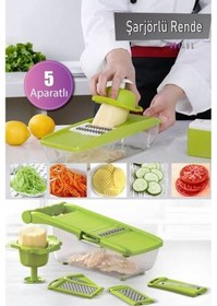 Resim Çok Amaçlı 5 Aparatlı Şarjörlü Rende 