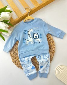 Resim Bebek Mavi Zürafa Aslanlı 2'li Takım 