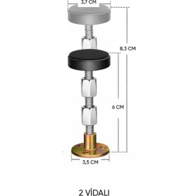 Resim Omilife 4 Adet Yatak Başlığı Sabitleyici Ses Önleyici Yatak Eşya Sabitleme Aparatı (2 vidalı) 