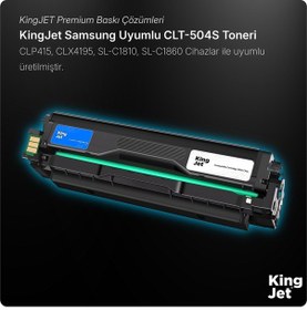 Resim Kingjet Samsung Uyumlu Clt-c504s Standart Kapasiteli Mavi Cyan Çipli Muadil Toner Clp-415n 