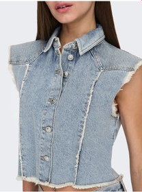 Resim Only Onlhollywood Crystal Dnm Vest Kadın Jean Yelek 15341021 Mavi 