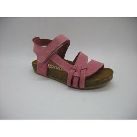 Resim Toddler 01223 Doğal Deri Mantar Taban Pembe Sandalet 21-25 