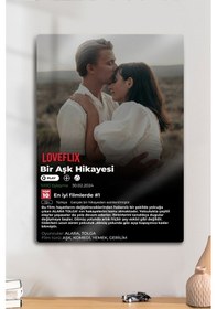 Resim Kişiye Özel Film Tablosu - Loveflix, Hediyelik Sevgili Metal Tablo 