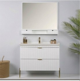 Resim Kobos Noble 100 Cm Banyo Dolabı Seti Bianco Beyaz 