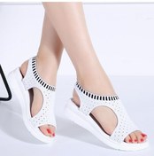 Resim Beyaz Moda Güzel Kadın Yaz Sandalet Platformu Sandalet Ayakkabı Nefes Konfor Alışveriş Kadın Yürüyüş Ayakkabısı Beyaz 