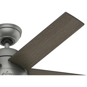 Resim Hunter Stile Mat Gümüş - 117 Cm. Aydınlatmalı Tavan Vantilatörü 