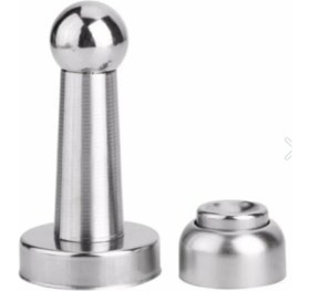 Resim 8 Cm Güçlü Mıknatıslı Kapı Tamponu Saten, Kapı Stoperi 