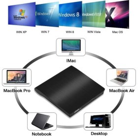 Resim Multizone USB 3.0 Taşınabilir Ultra Ince Harici CD DVD Yazıcı Okuyucu Windows Mac Uyumlu 