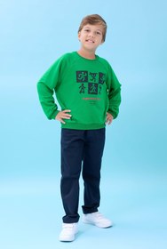 Resim Erkek Çocuk Bisiklet Yaka Mevsimlik Baskılı Sweatshirt - Antrasit / 12-13 Yaş 