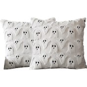 Resim Moveevo 2 Adet Halloween Hayalet Dikişli Yumuşak Yastık Kılıfı 45x45 Cm Beyaz, Koltuk Yatak Odası Dekorasyonu, Festivite Ambiansı Sağlar, Kaliteli Poliester Dokuma 