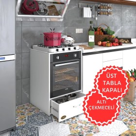 Resim Kenzlife ankastre modülü kabini argon byz fırın ocak dolabı çekmeceli sabit tabla 