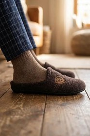 Resim Gezer Kışlık Gondol Erkek Ev Terlik 