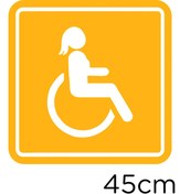 Resim MIGNATIS Engeli Arabası Ve Engelli Erkek Araba Işareti Sticker 45 Cm - Sarı 