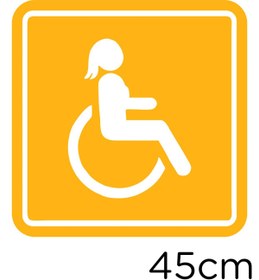 Resim MIGNATIS Engeli Arabası Ve Engelli Erkek Araba Işareti Sticker 45 Cm - Sarı 