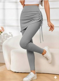 Resim Moderie Butik Kadın Yüksek Bel Yandan Büzgülü Alttan Uzun Kaşkorse Tayt Etek Antrasit 