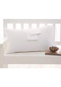 Resim Beyaz Renkli Pamuklu Ranforce Kumaştan Yastık Kılıfı 2 Adet 