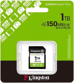 Resim Kingston Sds3-1tb 1tb Sdxc Canvas Select Plus Gen3 150mb-s C10 Uhs-ı U3 V30 Hafıza Kartı 