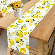 Resim 1 adet Watarcolor Limon Desenli Masa Koşusu, Polyester, Makine Yapımı, 75g/ , Bahar Yaz Teması, Mutfak Yemek Masası Süslemesi, Bahar Çiftliği Ev Dekoru, Festival Masaüstü Süslemesi 