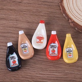 Resim 5 Adet Minyatür Domates Ketçap Şişesi Süsleri - Canlı Reçine DIY El Sanatları Dekorasyonlar Takı Yapımı, Ev Dekoru ve Hediyeler için Mükemmel, Aile ve Arkadaşlar İçin İdeal, Boncuk Saklama Aksesuarları, Ev Dekor Vurguları | Ketçap Şişesi Tasarımı | Sentetik Reçine Malzeme 